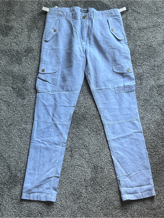 Michael Bastian Other - Michael Bastian Sky Blue Cotton Pants with Feather-Print Lining